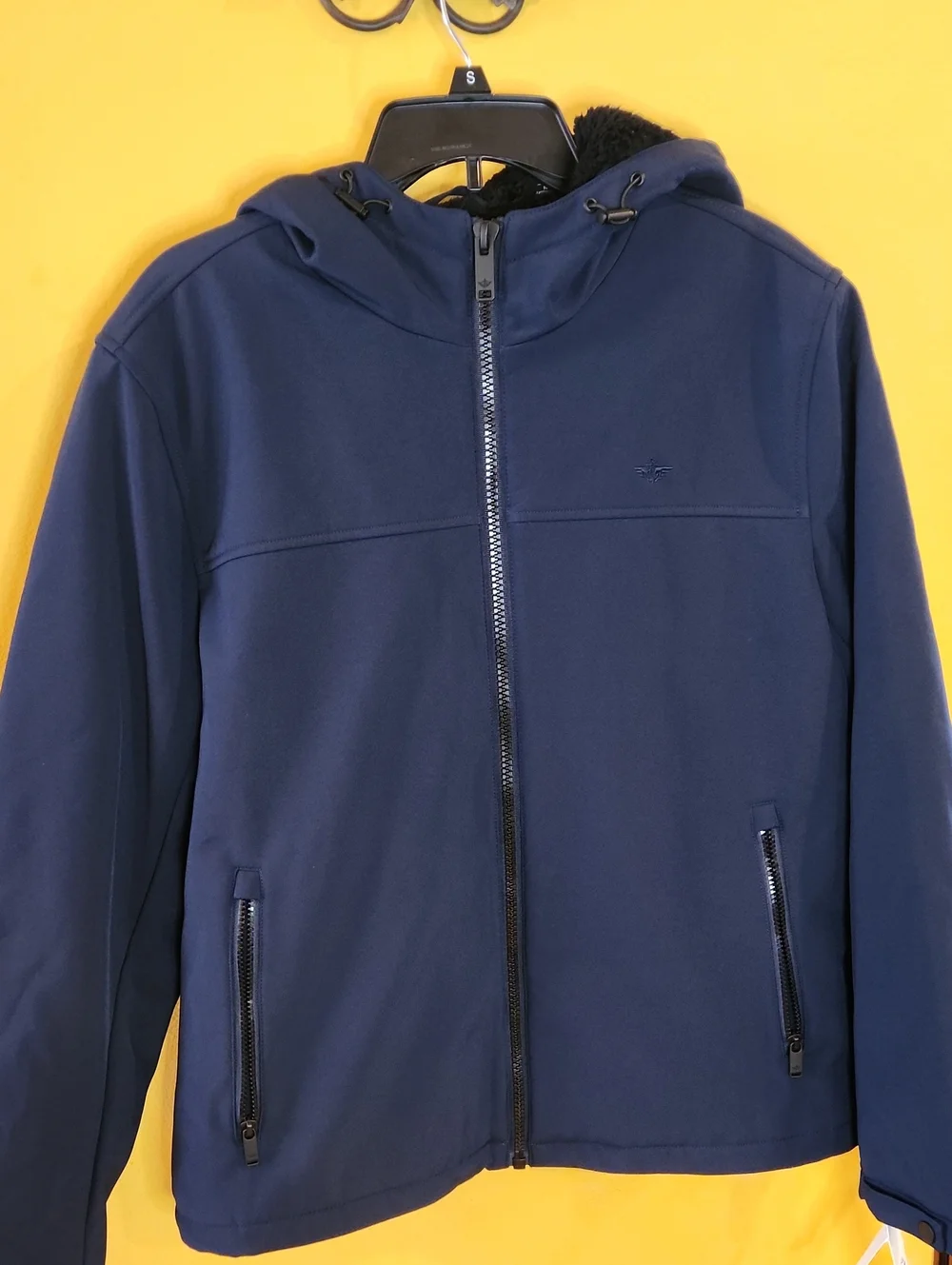 Dockers Navy Hooded Jacket with Zip Pockets
